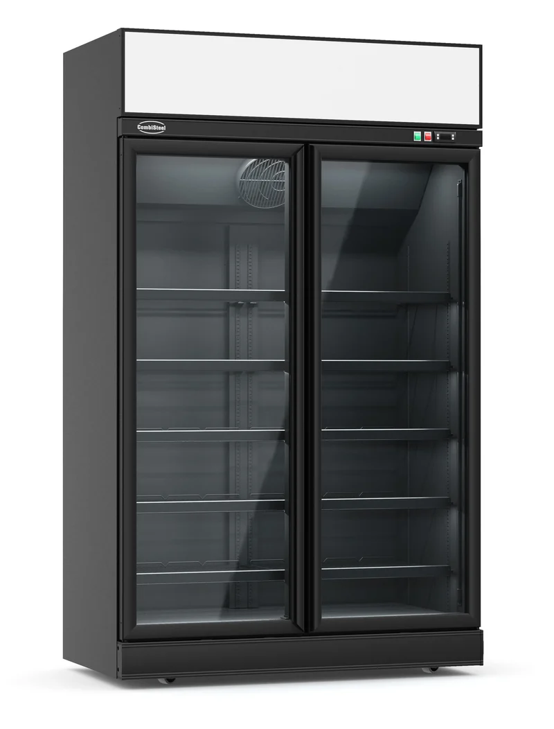 RÉFRIGÉRATEUR 2 PORTES EN VERRE NOIR INS-1000R BL 7455.2405 Combisteel