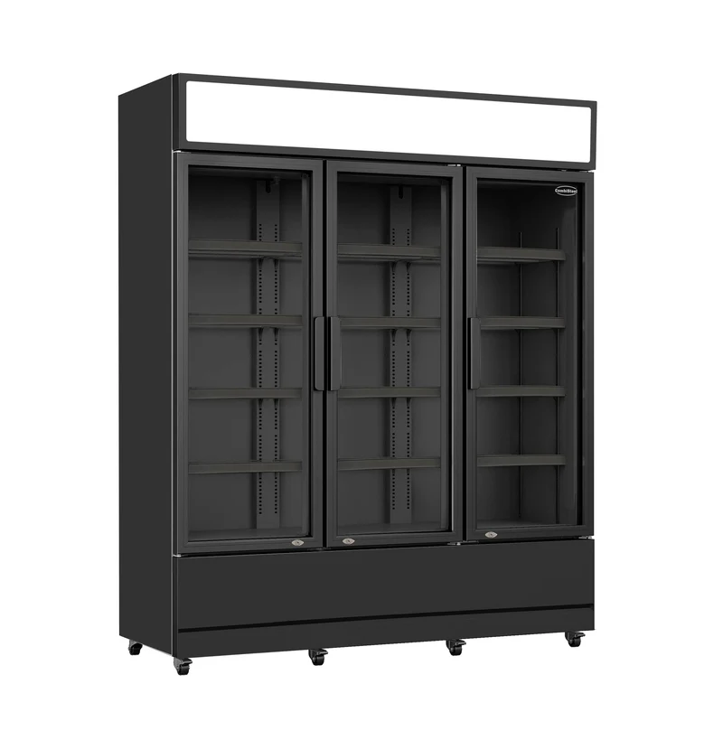 RÉFRIGÉRATEUR 3 PORTES EN VERRE NOIR FCU-1200 BL - 7455.2115 - Combisteel