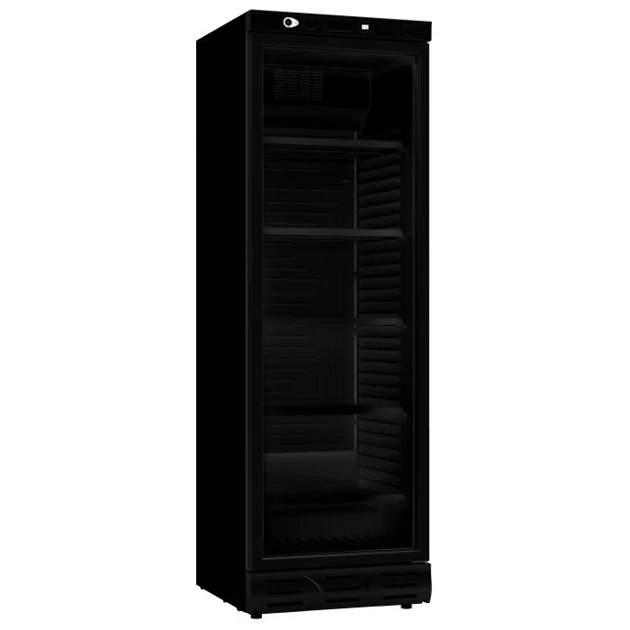 RÉFRIGÉRATEUR 1 PORTE EN VERRE 382L NOIR SANS CANOPY 7464.0094 Combisteel