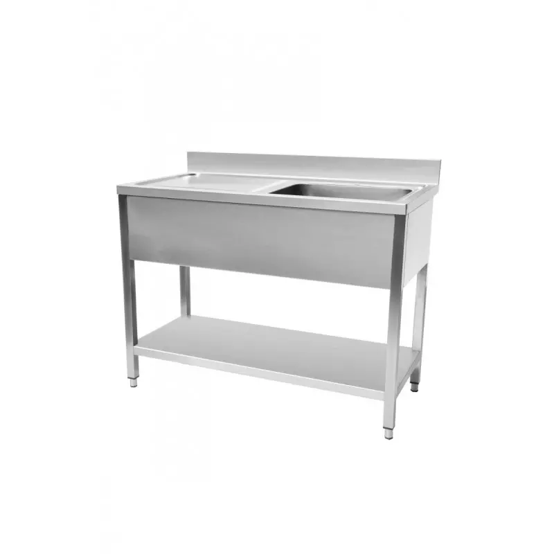 Plonge evier avec sous tablette 1400 x 700 x 950 mm cuve droite - STSK147L - Cuistance