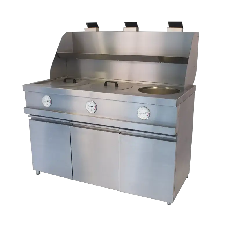 Friteuse professionnel gaz 3 cuves rondes de 3x13 L - MECA-FRYER 3B - Bertrand