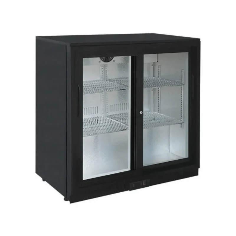 Arrière bar réfrigérée 2 portes vitrées coulissantes