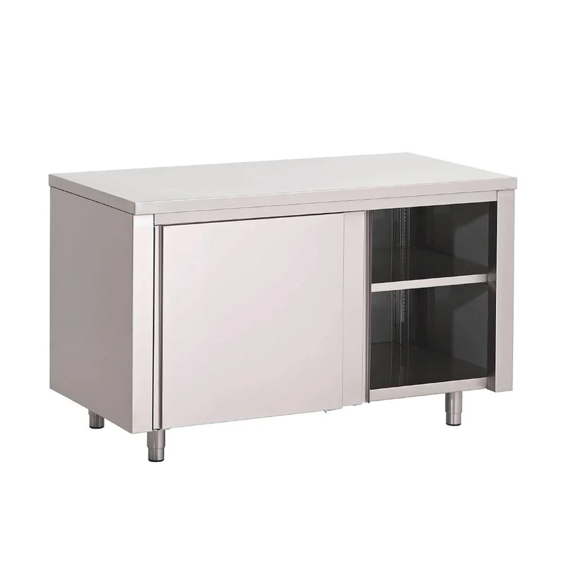 Table armoire inox avec portes coulissantes Gastro M 2000 x 700 x 850mm