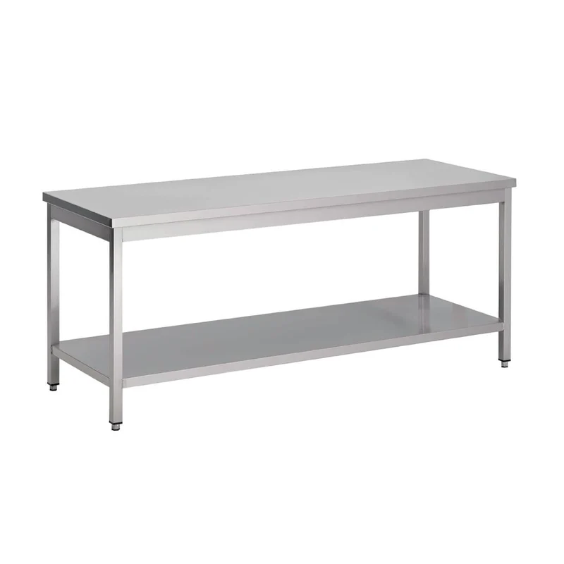 Table inox avec étagère basse Gastro M 1800 x 600 x 850mm