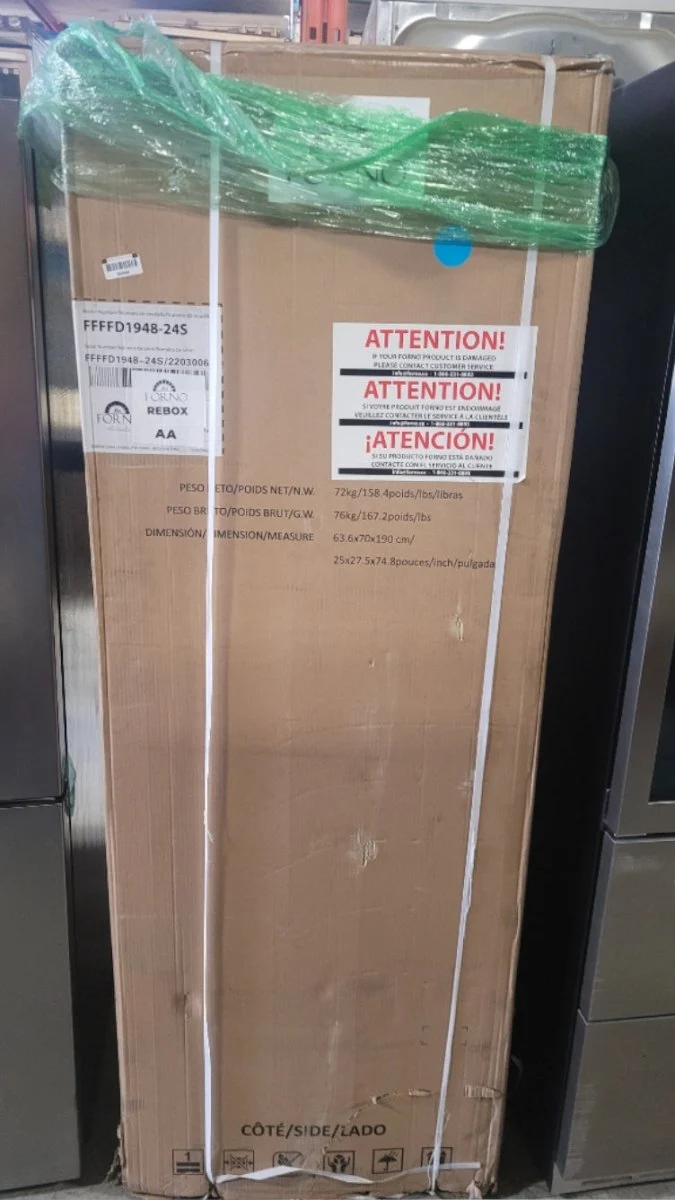 FFFFD1948-24S - REFRIGERATORS - Forno - Bottom Freezer - Stainless Steel - Open Box