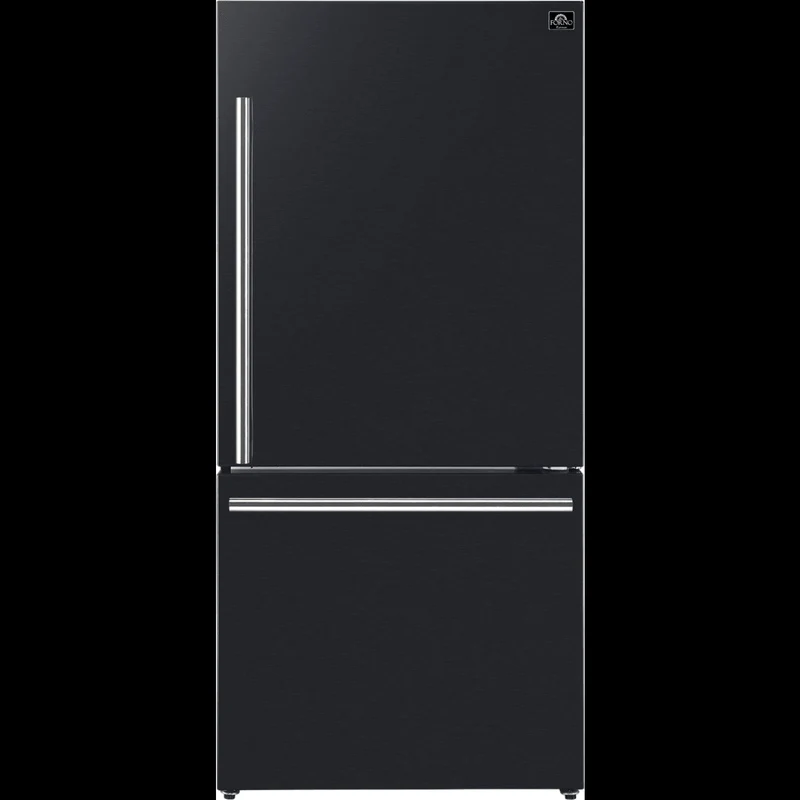 FFFFD1785-31BK - REFRIGERATORS - Forno - Bottom Freezer - Black Stainless - Open Box