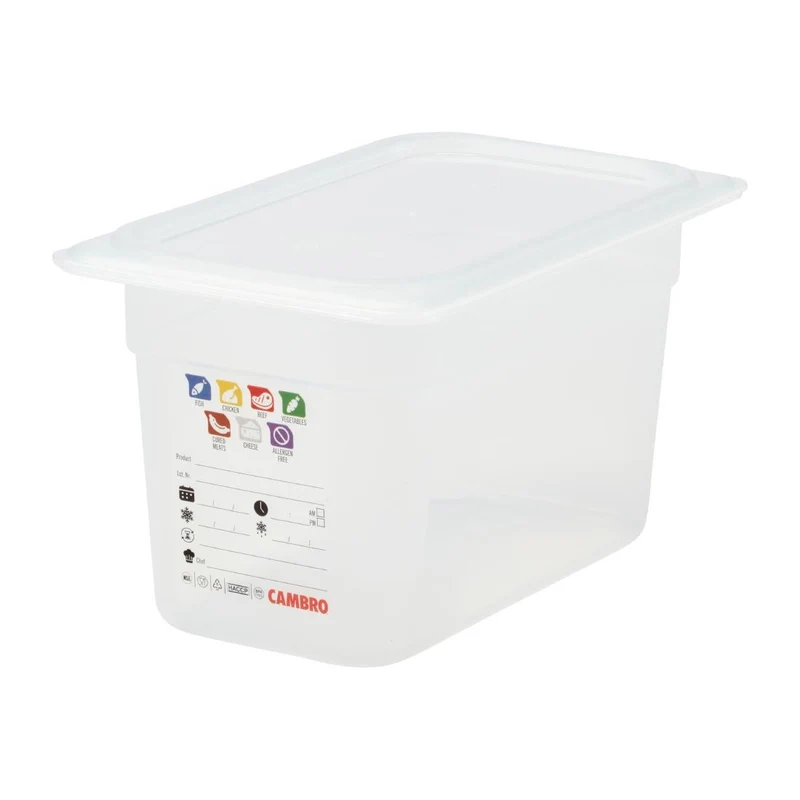 Bac en polypropylène Cambro Safetrak IML GN 1/4 150mm