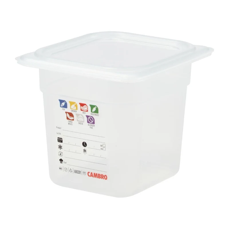 Bac en polypropylène Cambro Safetrak IML GN 1/6 150mm