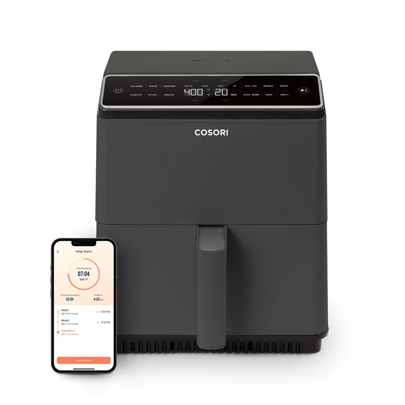 Cosori Dual Blaze 6.8Qt Smart Air Fryer With Ceramic Coating - Dark Gray