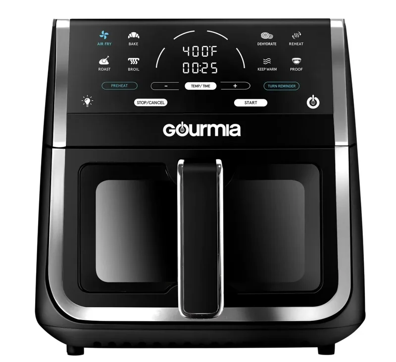 8 Qt Digital Window Air Fryer with 8 One-Touch Cooking Functions, Black