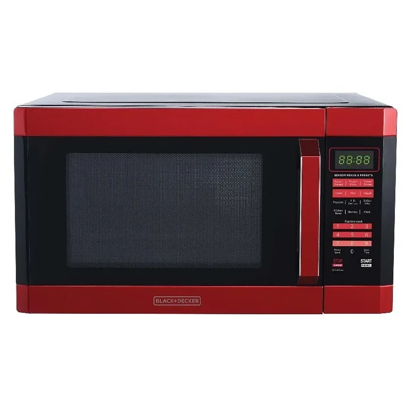 1.6 cu ft 1100W Microwave Oven - Red