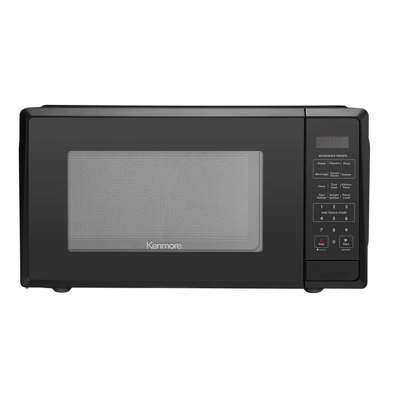 1.1 Cu Ft Black Countertop Microwave Oven