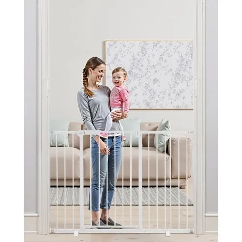 Adjustable Baby Gate for Dogs - White