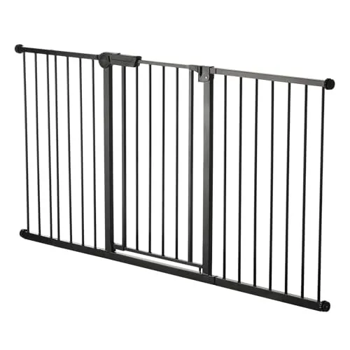 Adjustable Baby Gate Dog Gate - 60.6-63.3 Inches Wide, 30 Inches High, Black
