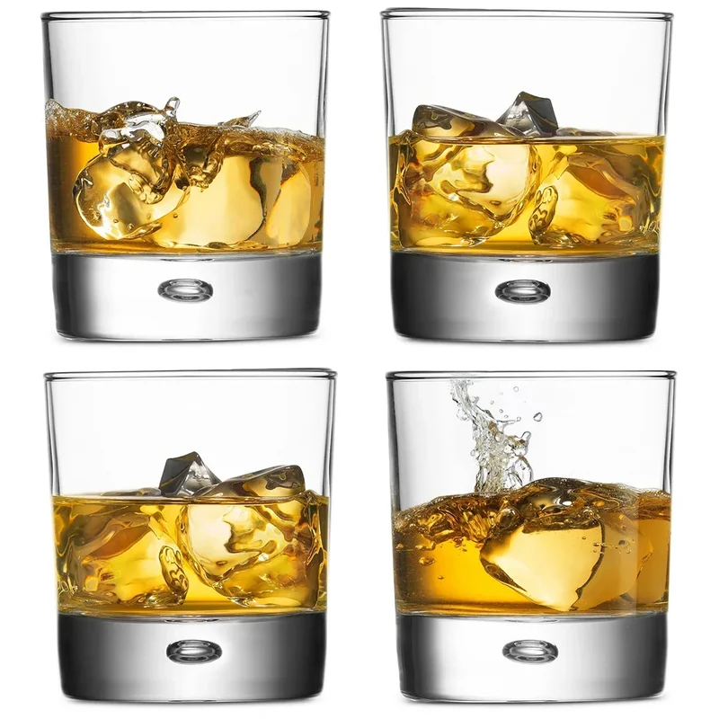 Red Series Bubble 13.5 Oz Double Old Fashioned Glasses - Set of 4