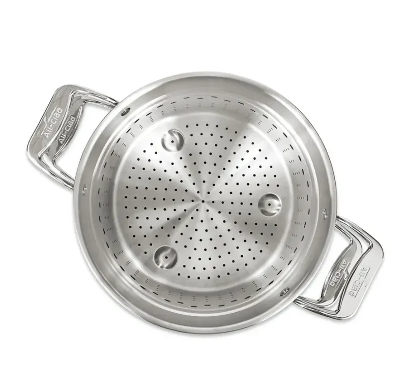 Stainless Steel Multipot with Straining Lid - Silver