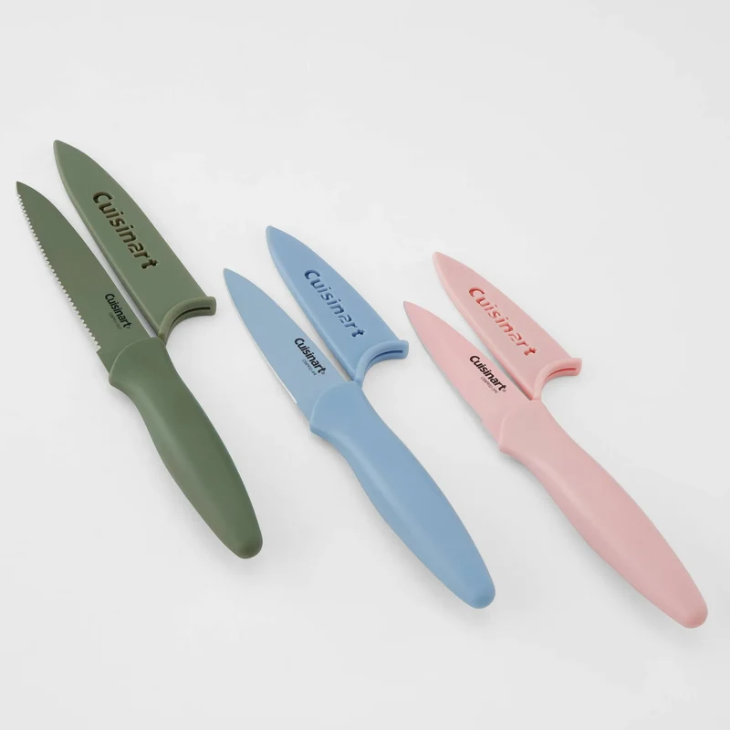 Advantage 6pc Nonstick Utility & Paring Knife Set with Blade Guards Blue