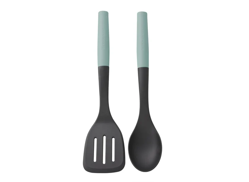 Nylon and ABS Spoon and Turner Set - Aqua Blue