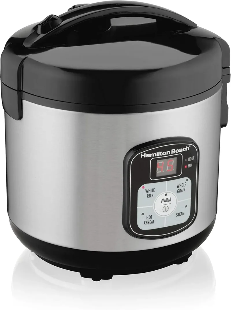 Beach 8 Cup Rice Cooker & Food Steamer with Steam & Rinse Basket, Stainless Steel