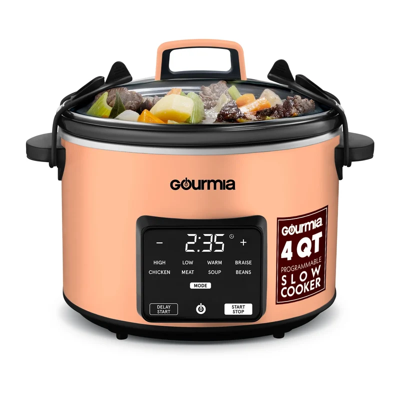 4.5 Quart Programmable Slow Cooker - Peach