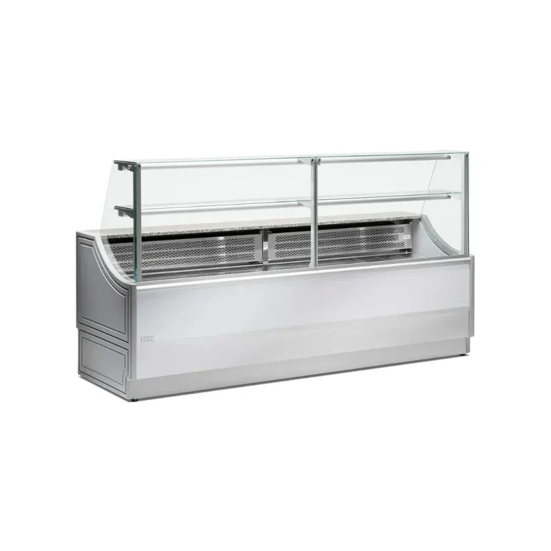 Vitrine réfrigérée statique avec réserve 2000x810x1350mm +2/+8°C - ORLEANS