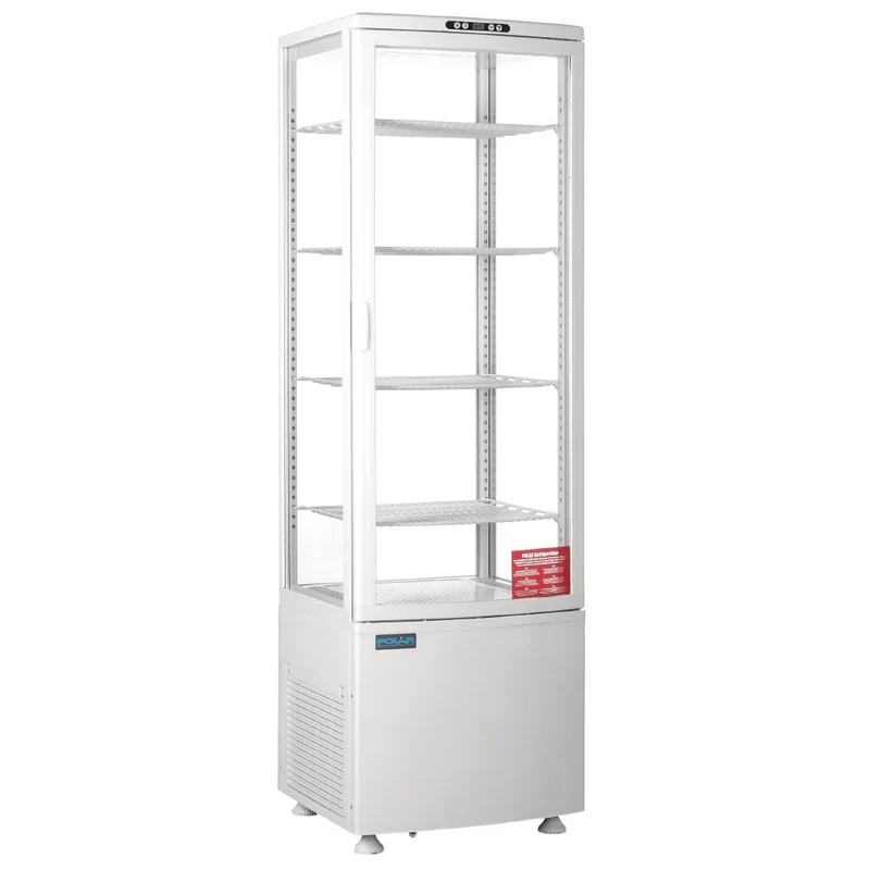 Vitrine réfrigérée porte incurvée économe en énergie Polar série C blanche 235L