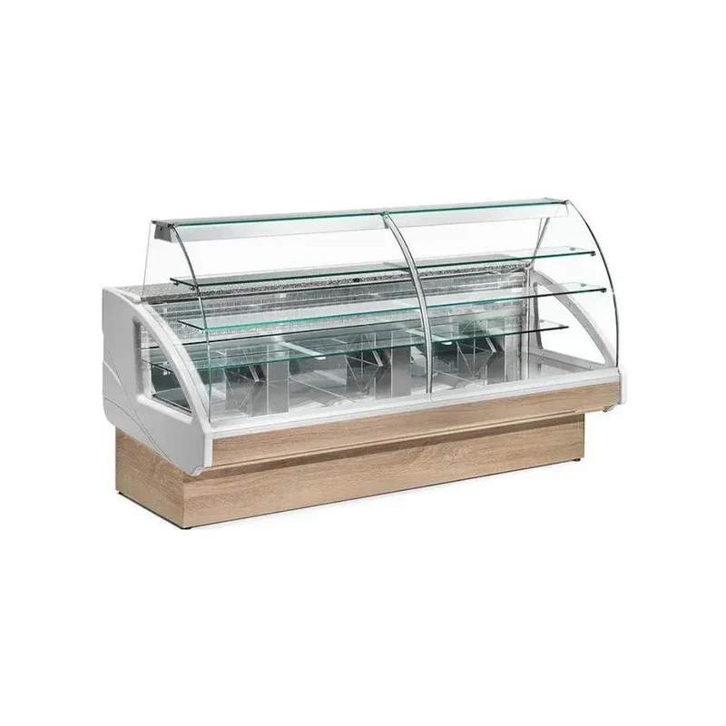 Vitrine réfrigérée statique avec tiroir coulissant vitre bombée 2200x960x1300mm +2/+10°C - COLORADO