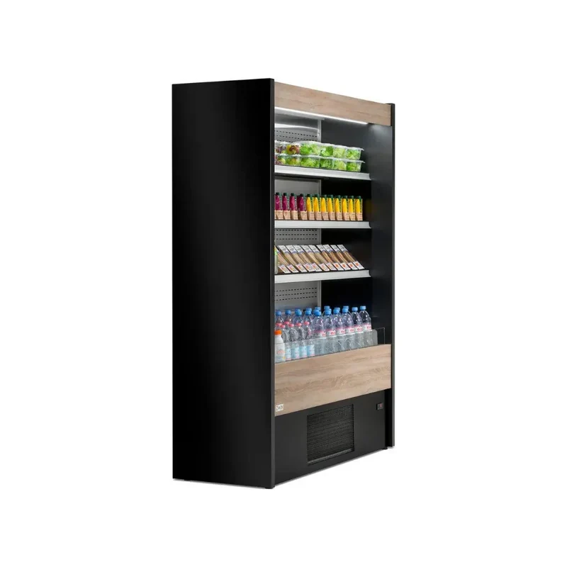Vitrine murale réfrigérée ouverte 4 niveaux inclinés 1000x570x2000mm +2/+8°C - OLIMPO
