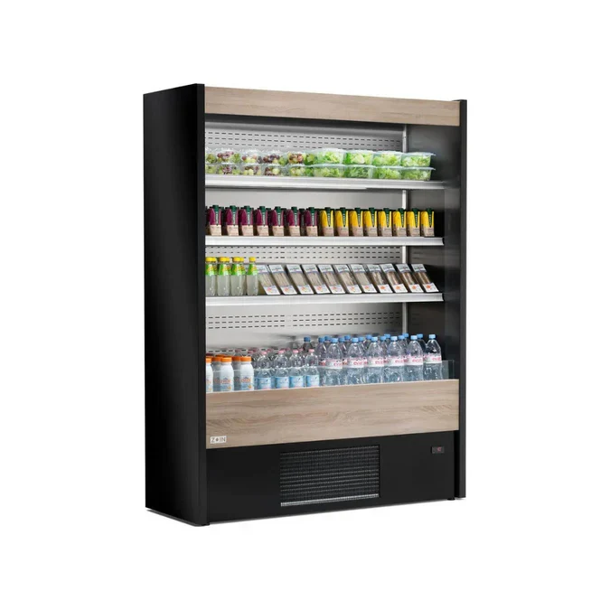 Vitrine murale réfrigérée ouverte 4 niveaux inclinés 2000x570x2000mm +2/+8°C - OLIMPO