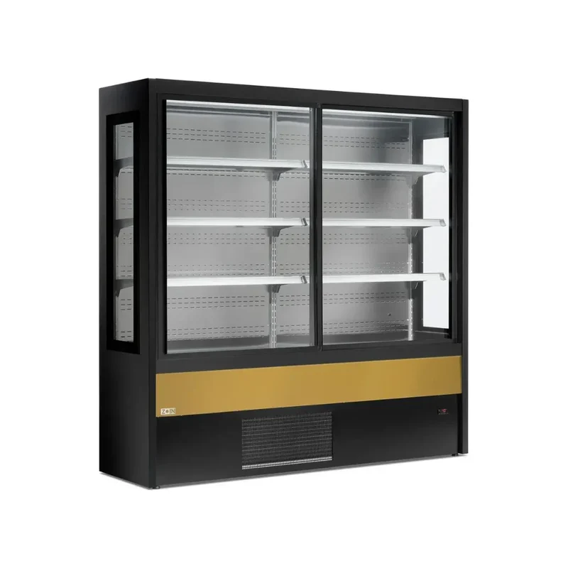 Vitrine murale réfrigérée portes coulissantes 4 niveaux inclinés 1500x570x2000mm +2/+8°C - OLIMPO