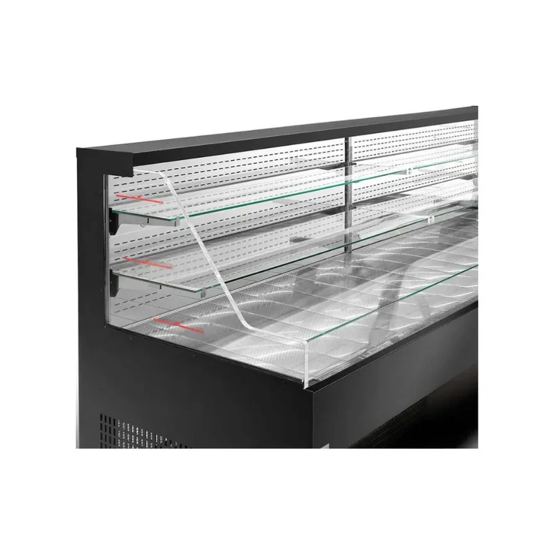 Vitrine murale réfrigérée ouverte 3 niveaux 1955x910x1190mm +2/+8°C - FUJIYAMA