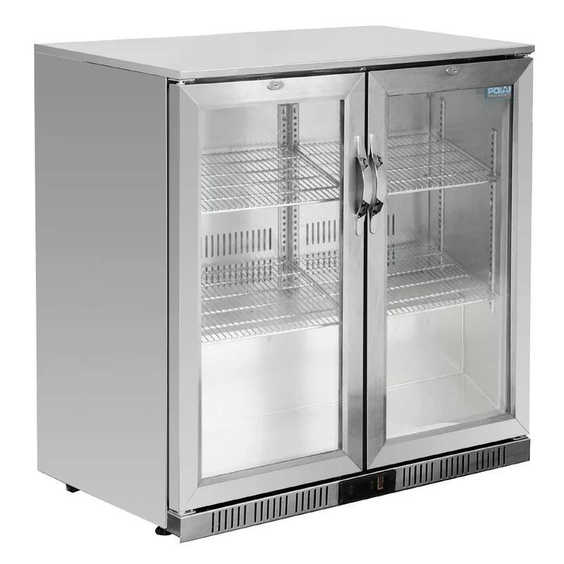 Arrière-bar deux portes pivotantes Polar Série G inox 208L