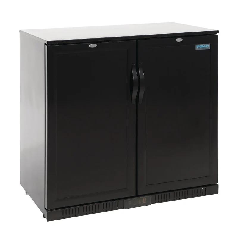 Arrière-bar deux portes pleines pivotantes Polar Série G noir 208L