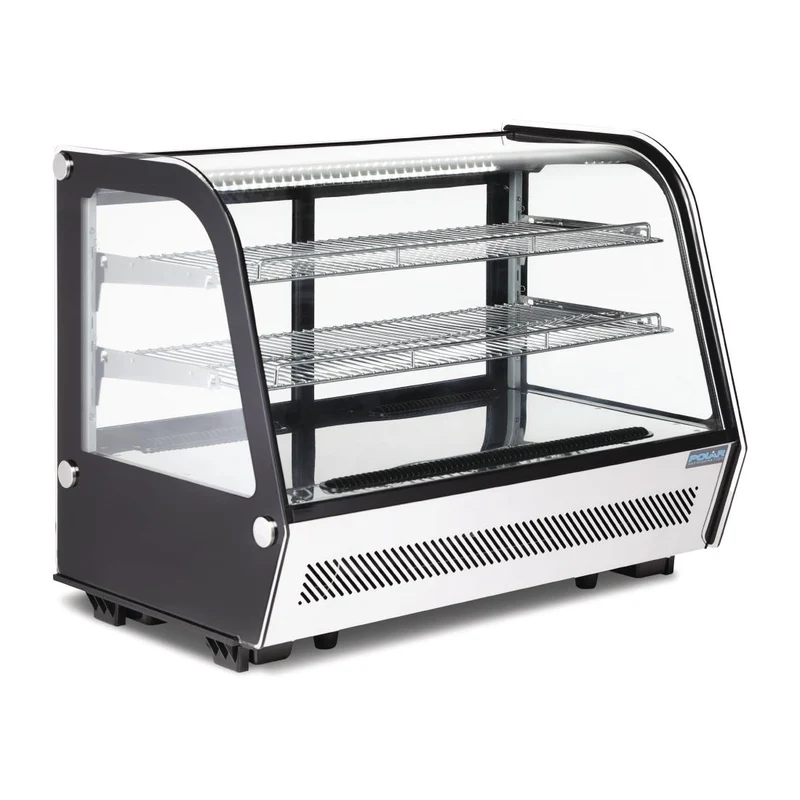 Vitrine de comptoir réfrigérée économe en énergie Polar Série G noire 160L