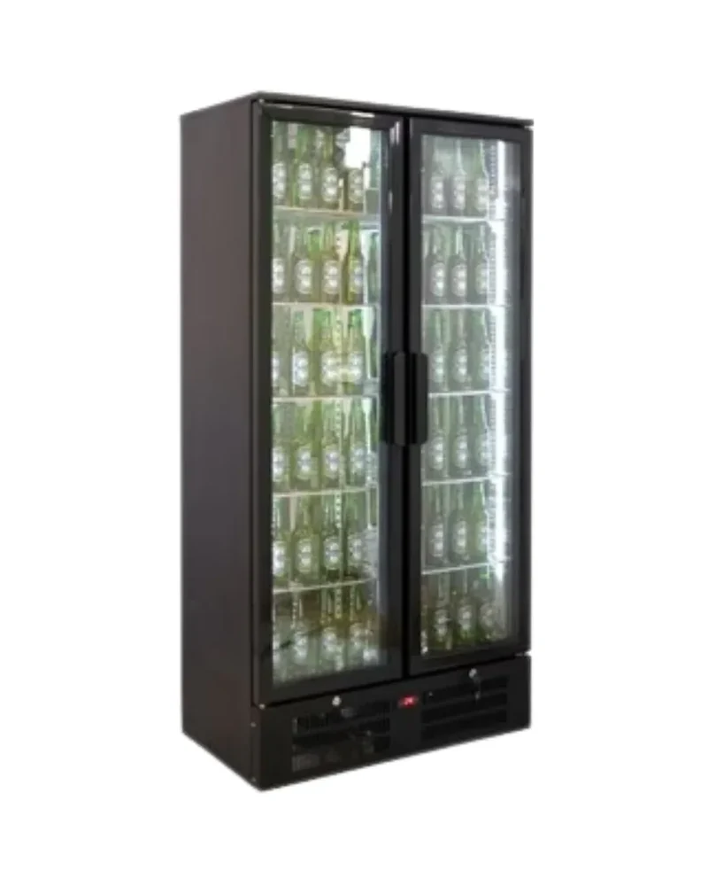 Armoire à boisson 2 portes vitrées couleur noir 458L