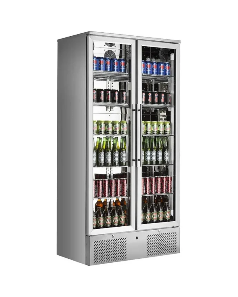 Armoire à boisson 2 portes vitrées inox 458L