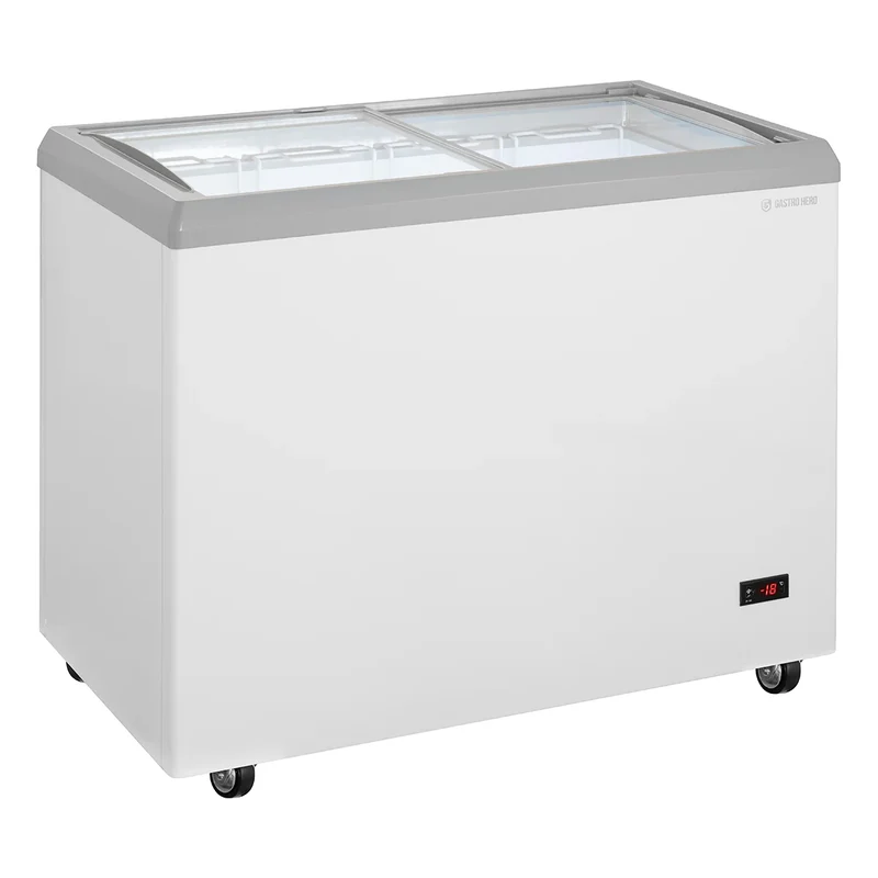 Congélateur coffre à glaces 217 Litres avec éclairage LED et roulettes