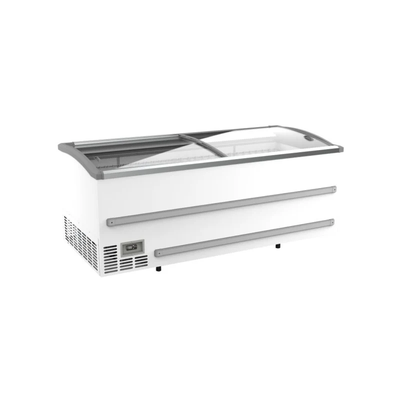 Congélateur bahut blanc pour supermarché - 2 portes - 1005L