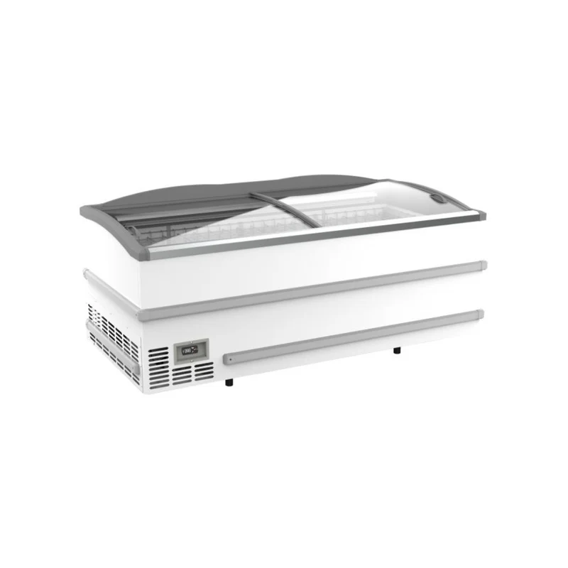 Congélateur bahut blanc pour supermarché - 2 portes - 864L