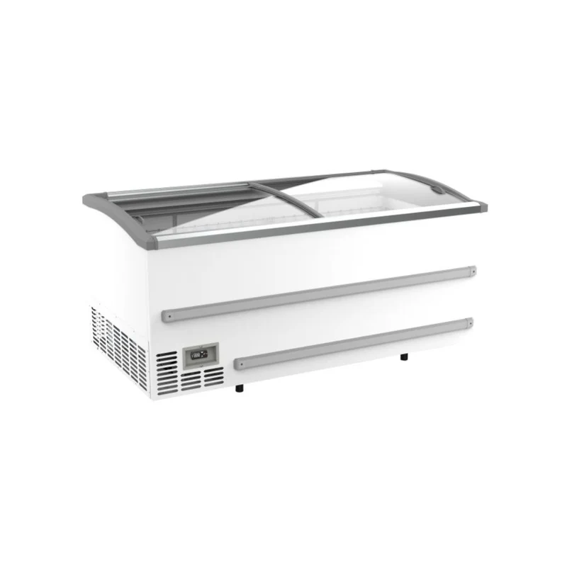 Congélateur bahut blanc pour supermarché - 2 portes - 870L