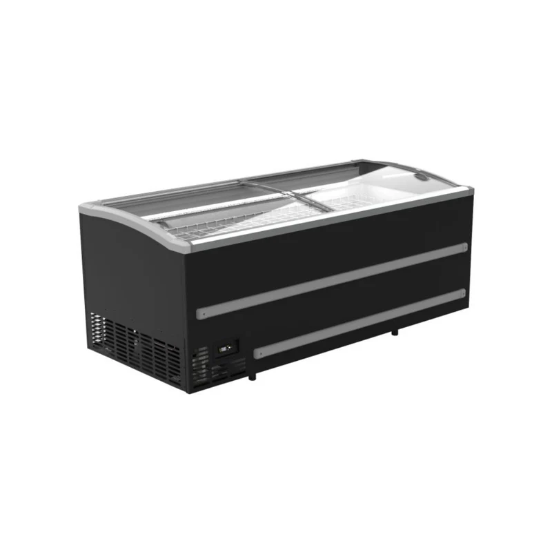 Congélateur bahut noir pour supermarché - 2 portes - 988L