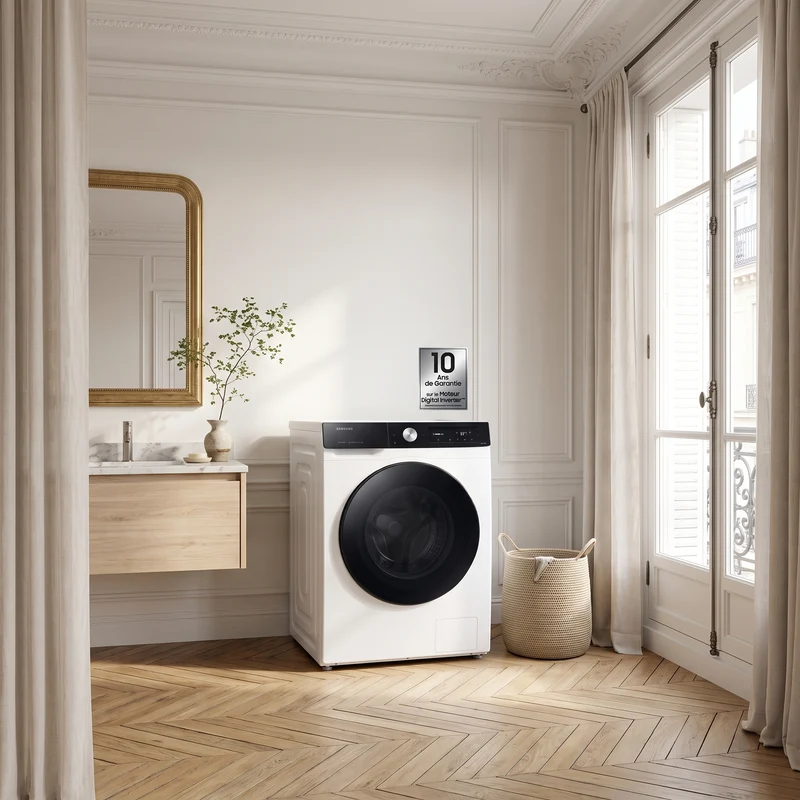 Lave-linge hublot SAMSUNG WW90DB7U94GE Bespoke AI 9kg blanc