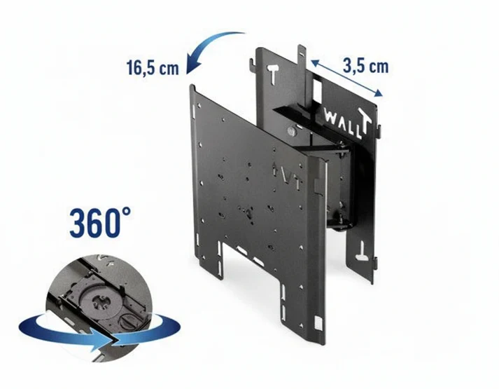 Support Mural TV Orientable et Pivotant Grande Taille – Alphatronics SlimMount 160 Rotation