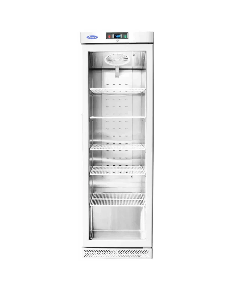 Armoire réfrigérée positive acier blanc 1 porte vitrée 380L