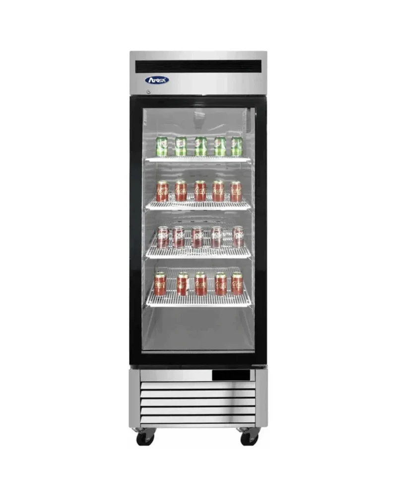 Armoire réfrigérée positive inox 1 porte vitrée 610L