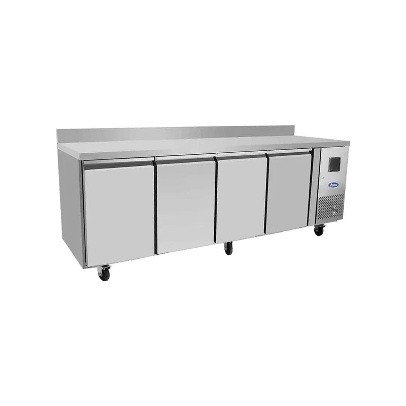 Table réfrigérée positive avec dosseret 4 portes 480L