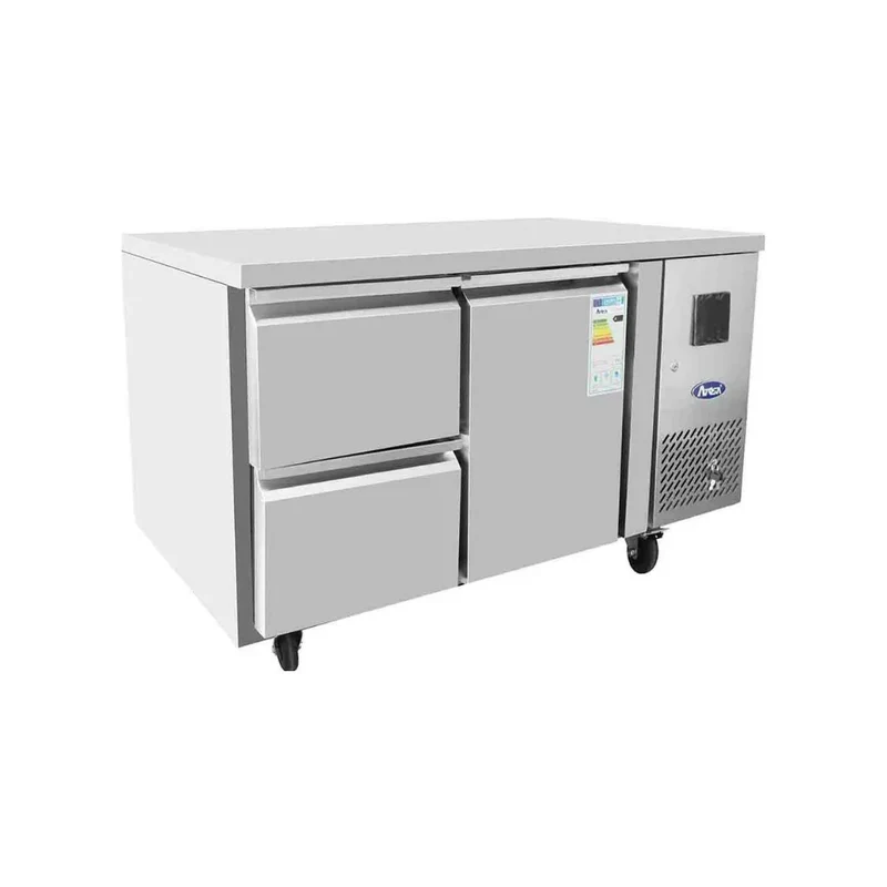 Table réfrigérée positive sans dosseret 1 porte + 2 tiroirs 210L