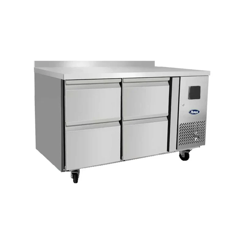 Table réfrigérée positive avec dosseret 4 tiroirs 280L
