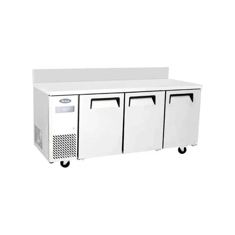 Table réfrigérée positive avec dosseret 3 portes 470L