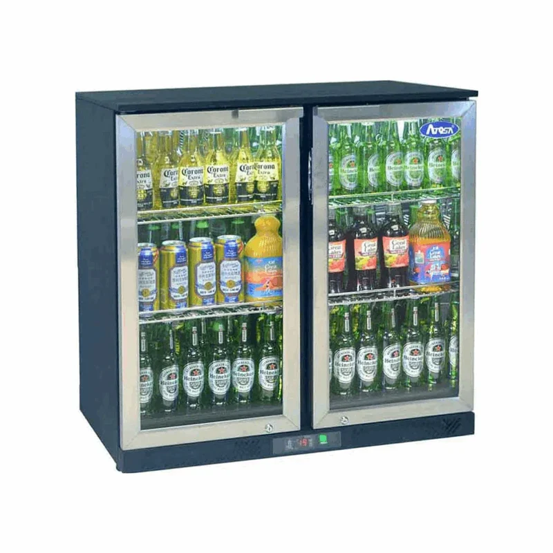 Arrière bar réfrigérée 2 portes vitrées 220L